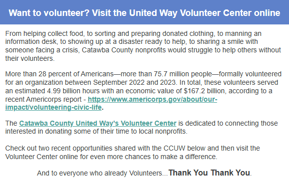 United Way newsletter 