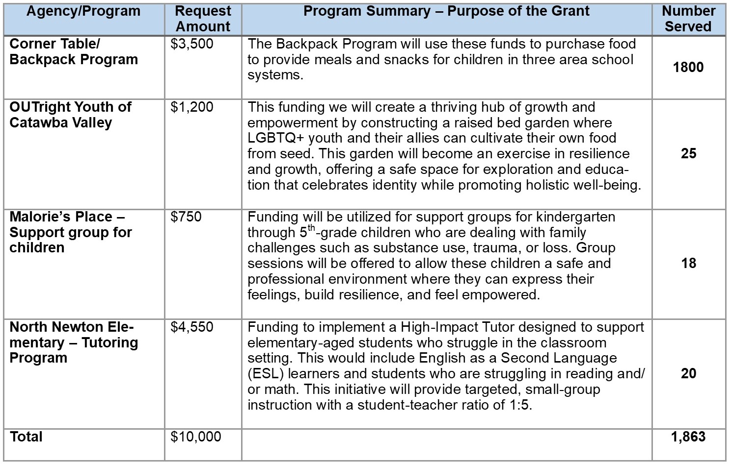 Youth Council grant funding